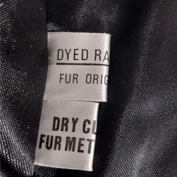 LEARSI! STUNNING BLACK GENUINE RABBIT FUR COAT, JACKET, STYLED LIKE A MINK! SZ M - Picture 11 of 13